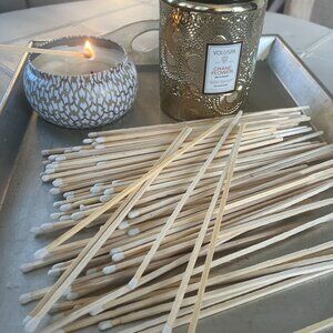 8" Colored Fireplace Matches: Available in Red, Black, and White. Refill/Bulk